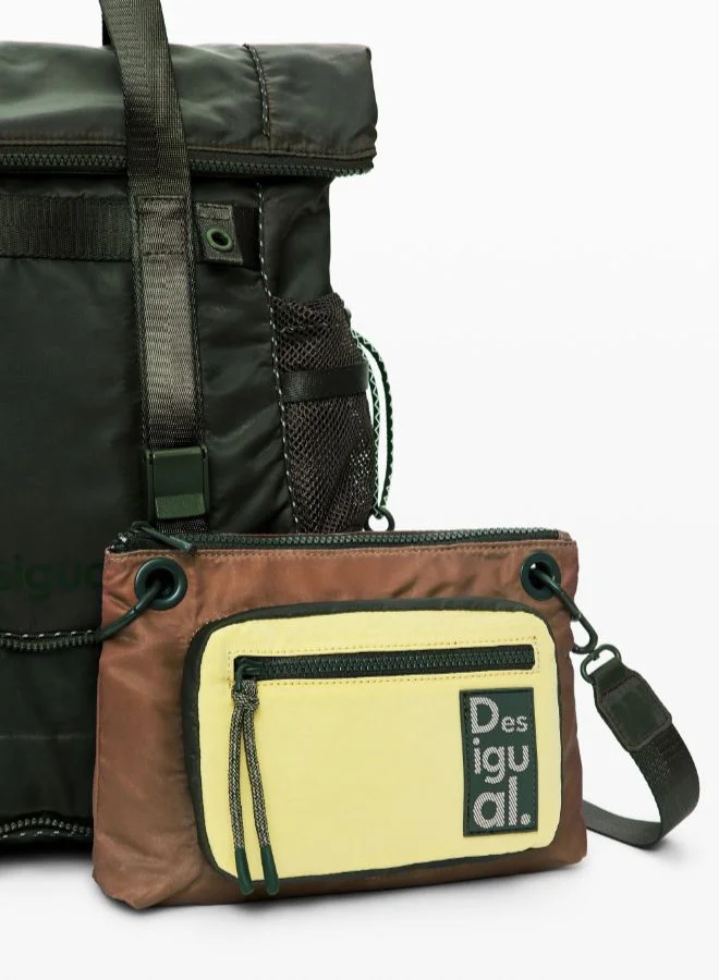 DESIGUAL Green Bicolor waxed voyager backpack for Women | Best Price UAE